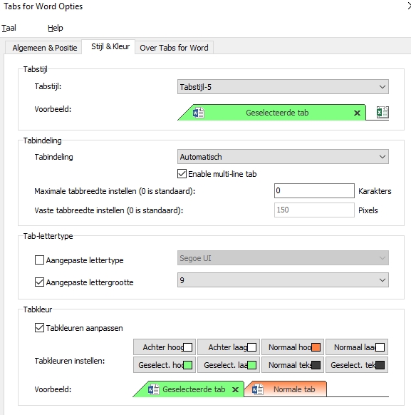 tabs voor word